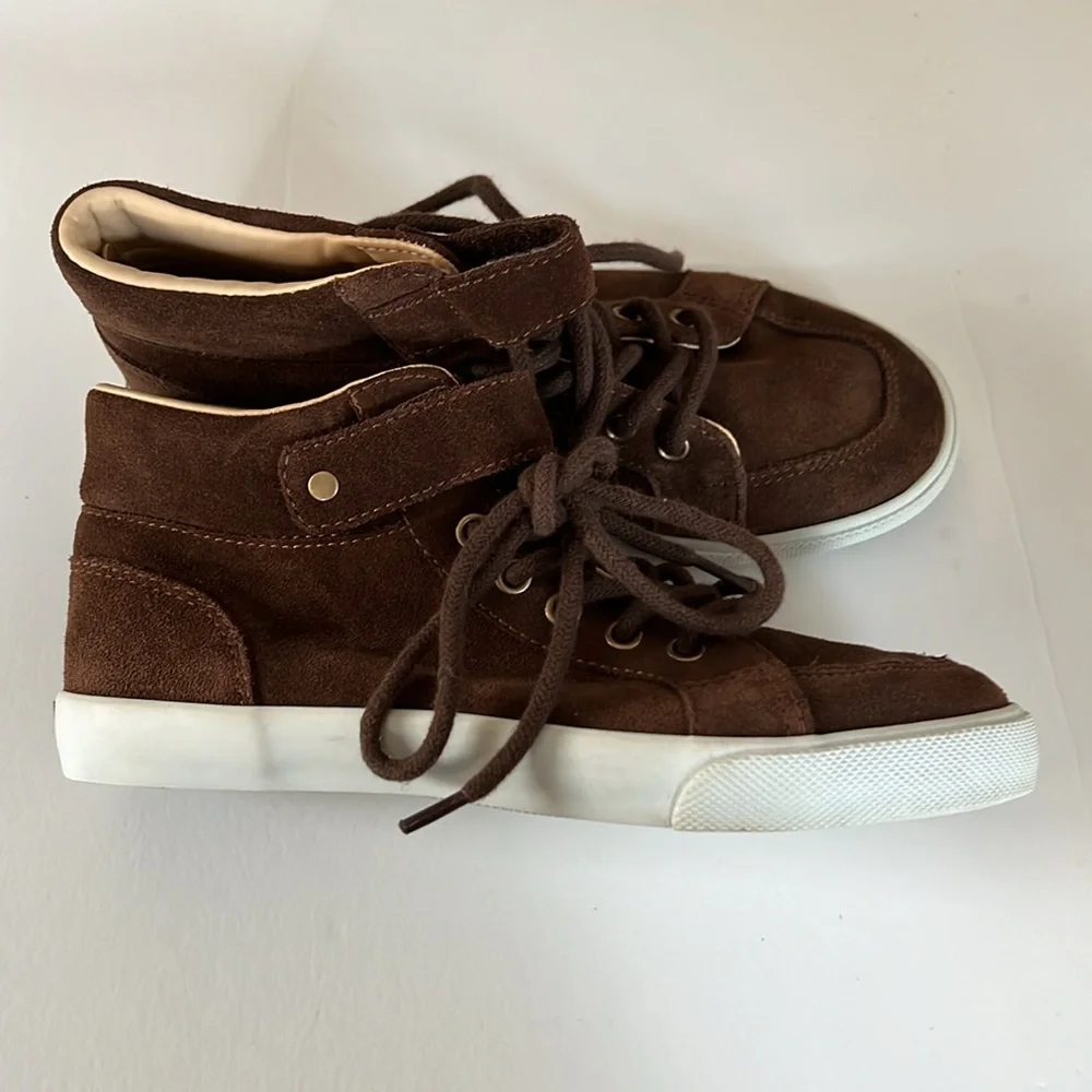 Janie And Jack Leather Sneakers Chukka Boot Brown Dress Shoes Suede Boys Size 3
